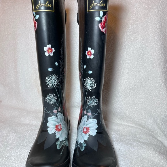 COPY - Joules Black Winter Rain Boots with Glossy Finish - Picture 2 of 11